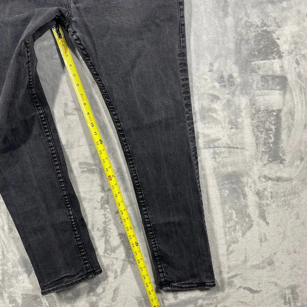 True Religion Rocco Jeans Mens 36x32 Relaxed Skinny Black Dark Wash Flap Pockets